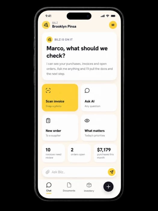 bilz mobile app — branded home screen
